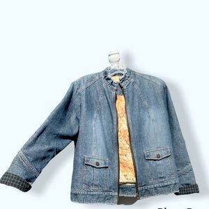 Handmade Vintage World Map Denim Jean Jacket